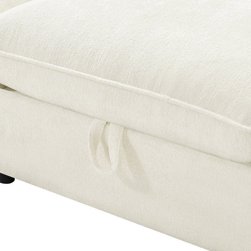 Terencio 30.5" Modern Curved Storage Ottoman