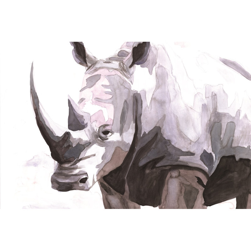 Rhinoceros 1 Piece Wrapped Canvas Wall Art, 61cm H x 91cm W x 3.8cm D