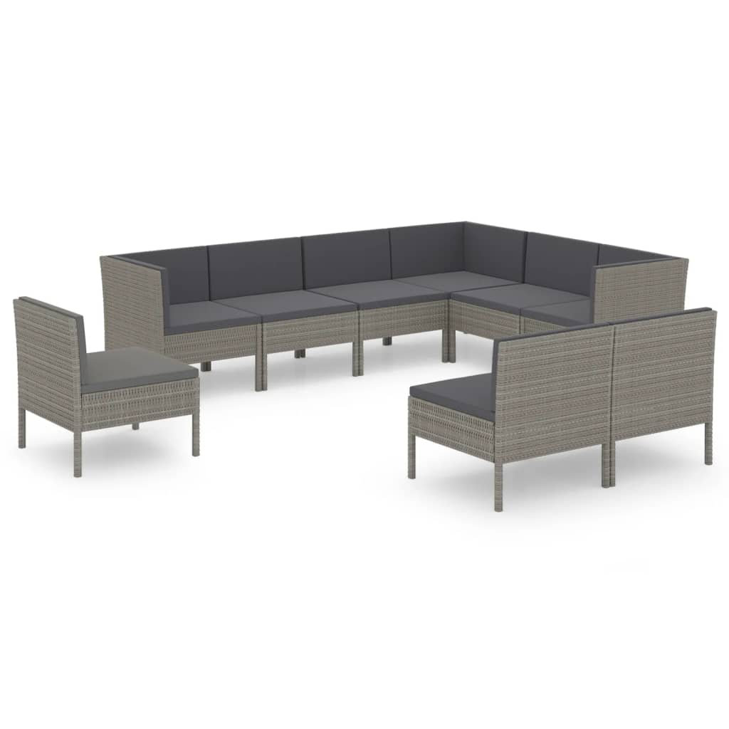 8-Sitzer Lounge-Set Jelah aus Polyrattan mit Poster