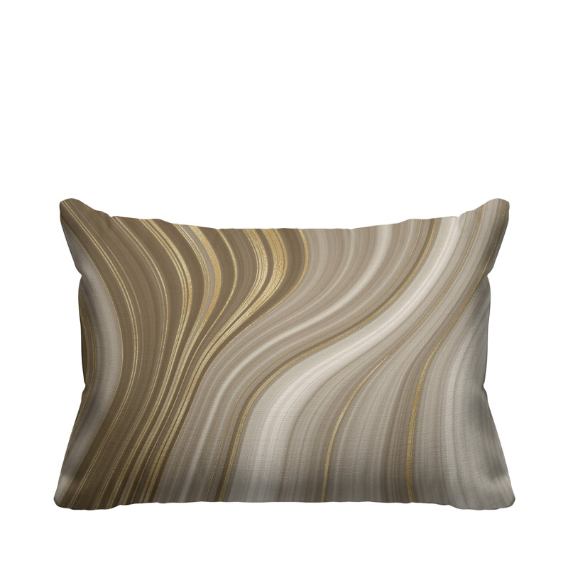 Carlisle Abstract Outdoor Reversible Throw Pillow, Beige