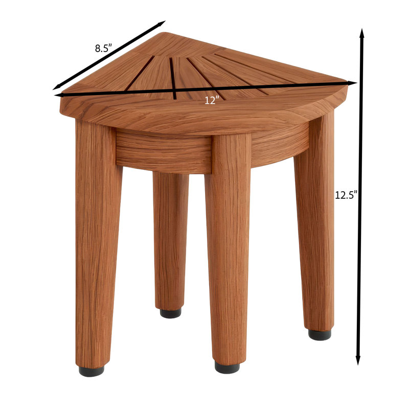Kai Petite OptiAREA Teak Corner Stool, 18" H x 15.5" W x 15.5" D, Teak Oil
