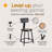 Felix  Steel Stool with Backrest,  Assembly Ready-99372967-99372966-99372965