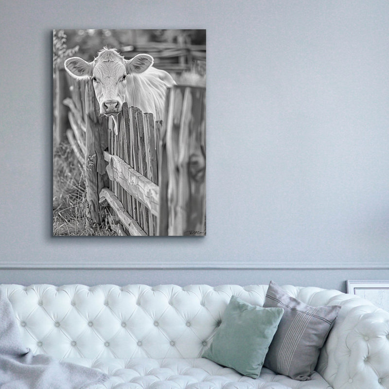 Toile épique Graffiti «Photo White and Black Calf» par Momart, 40 po x 54 po