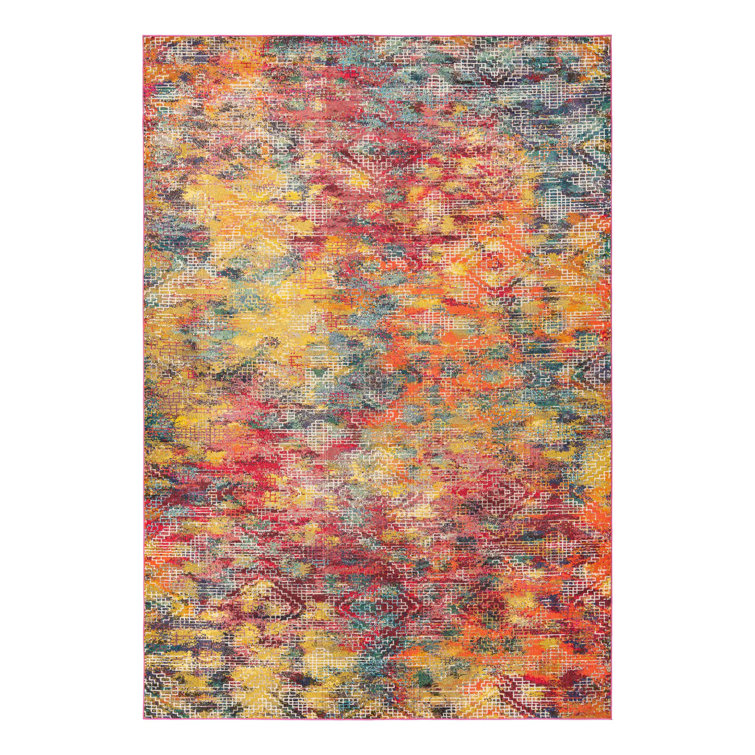 Washable Abstract Indoor Rug