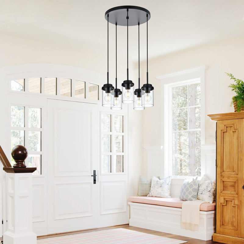 Ashvir 5 - Light Kitchen Island Pendant, Matte Black