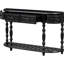 Console 52 po courbée en noir, 4 tiroirs et 1 tablette, pour le couloir, table de rangement spacieuse, courbée, bureau de rangement, style rétro