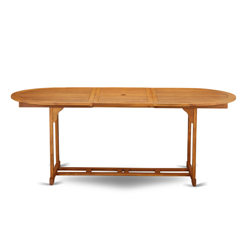 Patio Dining Table Outdoor Oval Acacia Wood Table, 36x78 Inch, Natural Oil