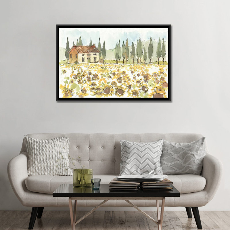 " Tuscan Elegance I " by Anne Tavoletti, 18" H x 26" W x 1.5" D, Black Framed Canvas, No Matte