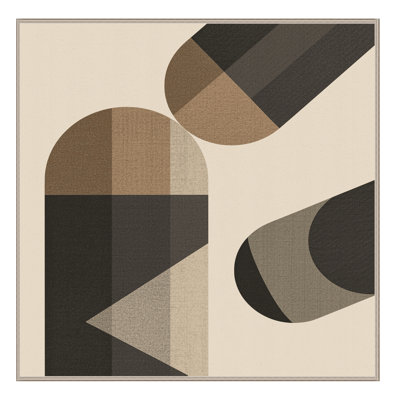 Tapis beige doux et moelleux à motif géométrique de formes géométriques minimalistes