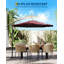 Parasol de patio décalé 10 pi avec base rotative à 360 °, abat-jour en porte-à-faux à 8 nervures pour la cour, le jardin et la piscine-352808360