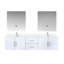 Ensemble de meuble-lavabo double mural 80 "avec miroir Geneva-91877433-87285978