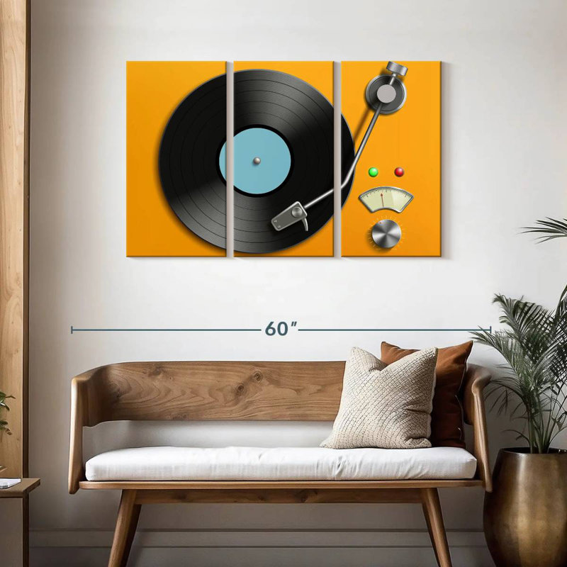 Retro Record Player, 28" H x 45" W