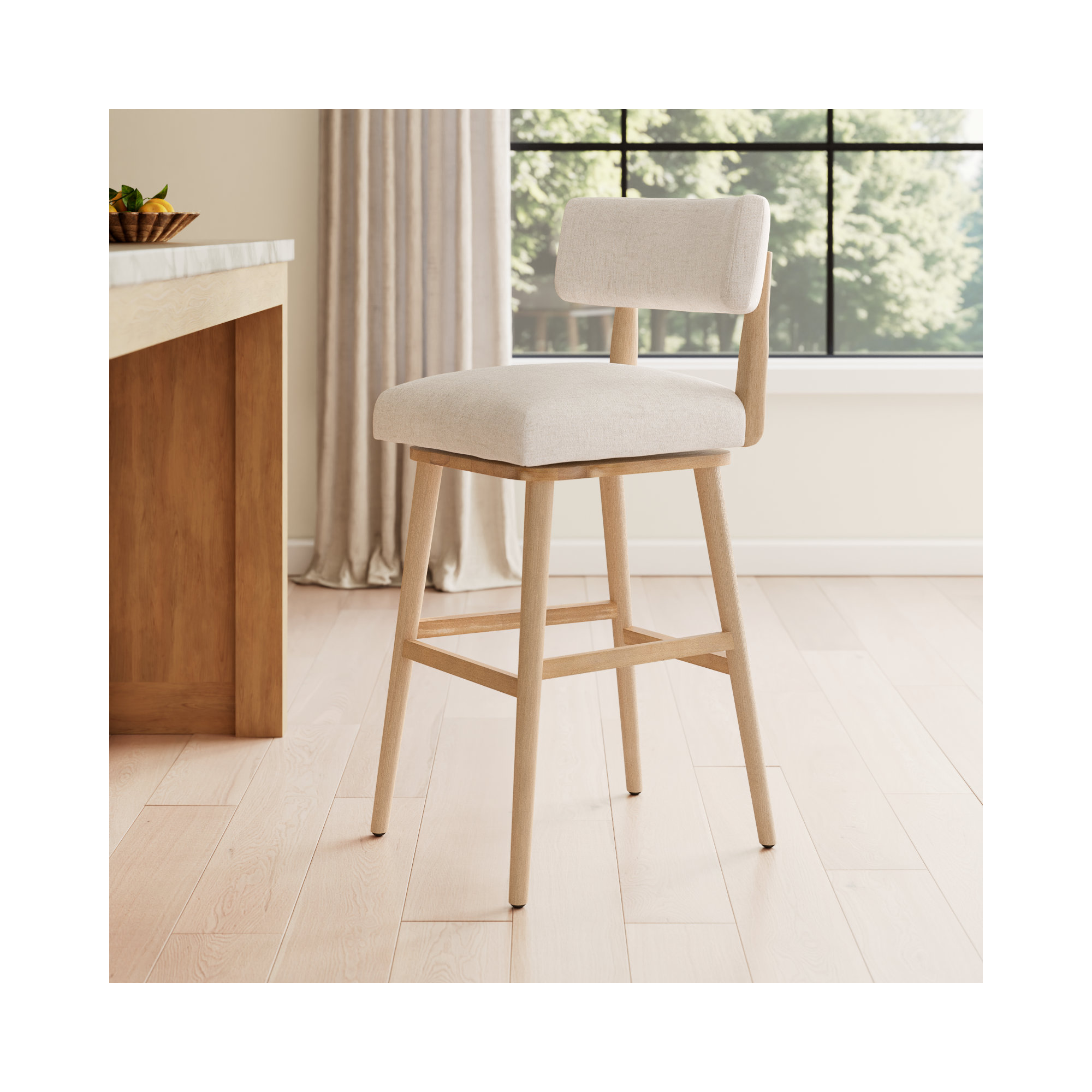 Lando Swivel Bar & Counter Stool, Counter Stool (27" Seat Height), Essence Natural