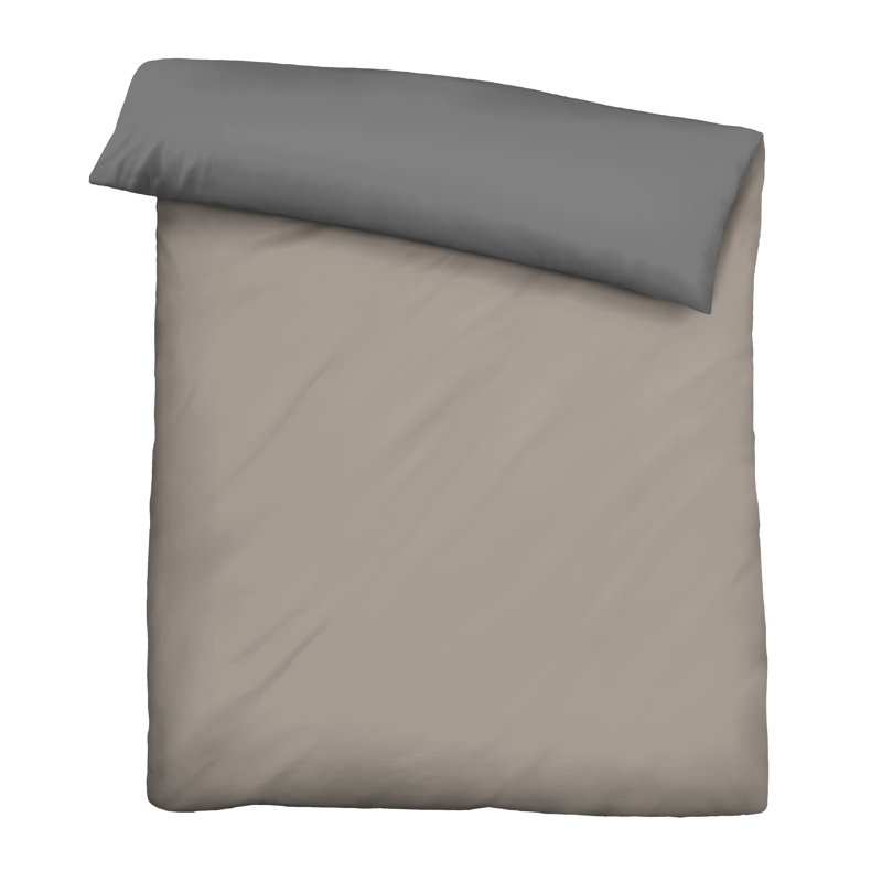 Duvet Cover Set, Double - 2 Pillowcases (80 x 80 cm), Taupe