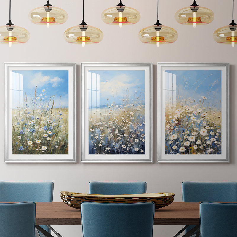 FLORAL Series V - Impression encadrée sur mesure de qualité supérieure mate - 3 pièces, H 21 po x l 30 po