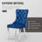 Velvet Fabric Upholstered Dining Chairs Set of 4 with Sliver Legs,Blue-477584249-477584254