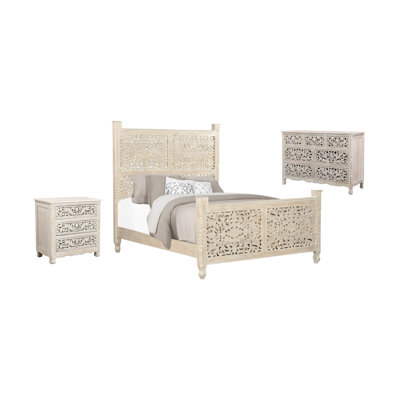Harleen Solid Wood Piece Bedroom Set