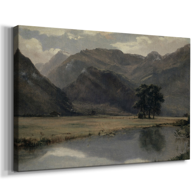 Paysage rétro - XLV III, Toile tendue, H 19 po x l 28 po x P 1,5 po