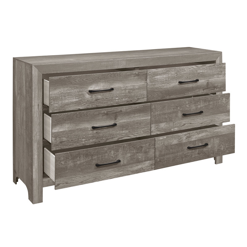 Commode 6 tiroirs Davaya, Gris
