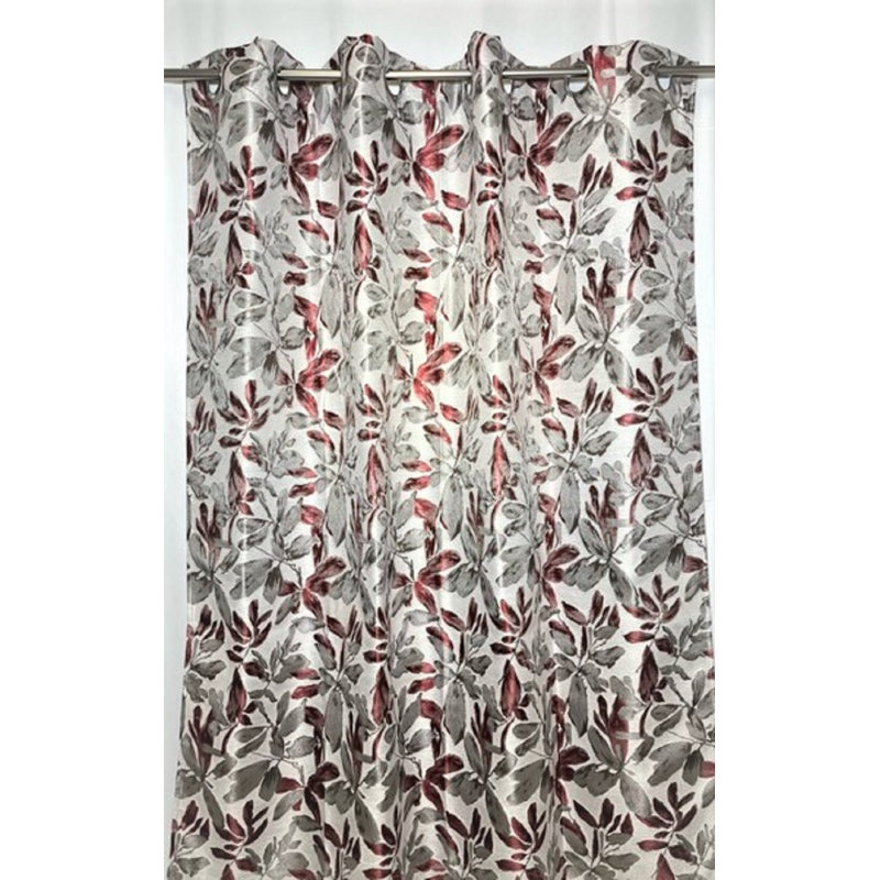 Panneau de rideau simple semi-diaphane avec œillets Deluxe, Rouge, l 54" x L 84"