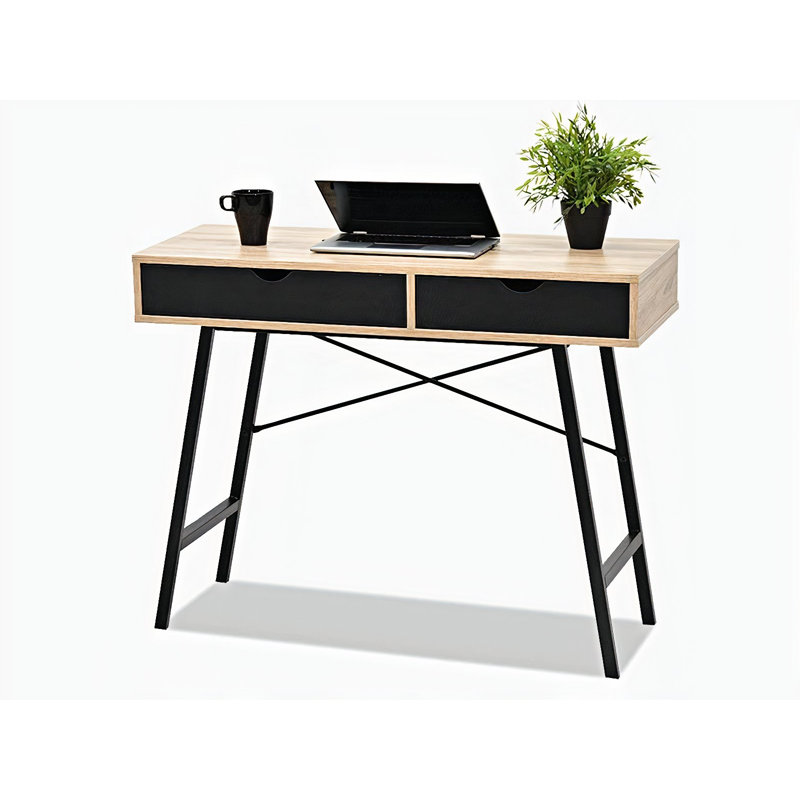 Reding Steel Writing Desk, Black, Oak