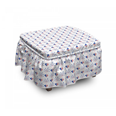 Ensemble de housse pour repose-pieds à coussins carrés 2 pièces 4e de juillet