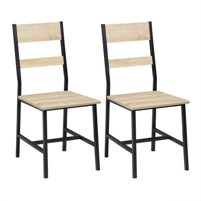 45cm H Metal Slat Back Parsons Chair