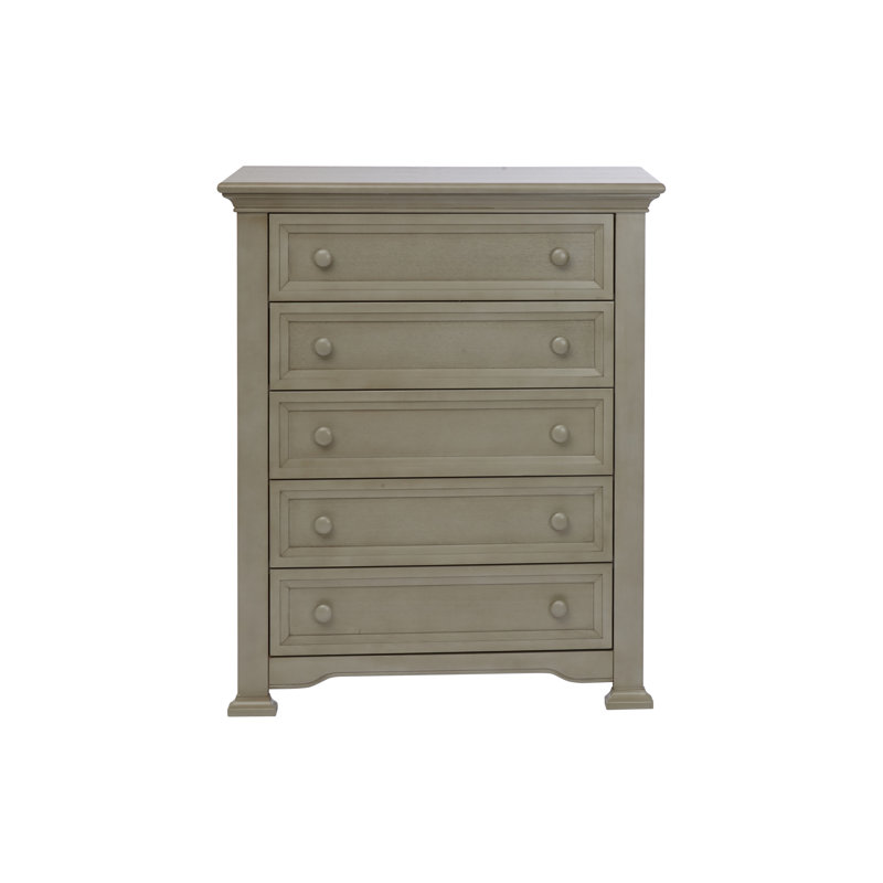 Commode 5 tiroirs Imina, Gris rétro
