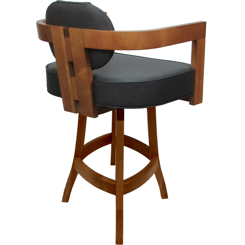 Wetheral - Dark Walnut, Gray Vinyl Seat/ Gold Frame