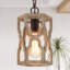 1 - Light Single Geometric Wooden Pendant