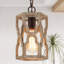 Luminaire suspendu géométrique en bois 1 lumière