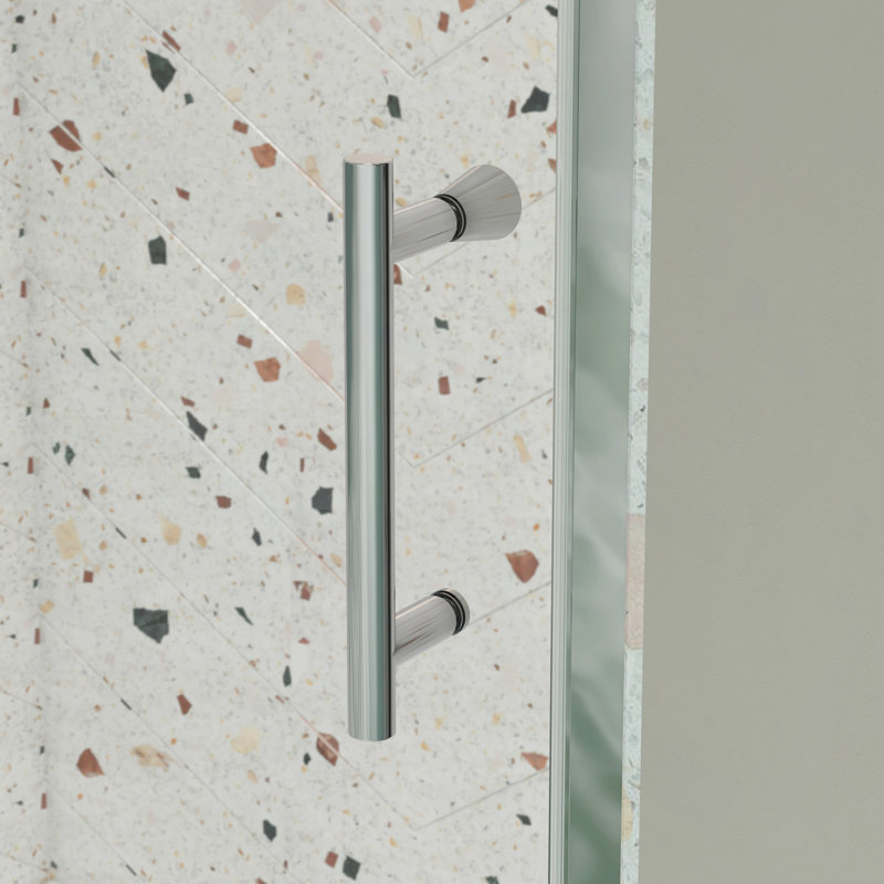 71" H Swing Glass Shower Door,Frame Sliding Shower Door With 1/4"(6Mm) Clear SGCC Tempered Glass,Shower Doors,Reversible Installation