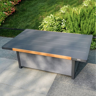 Deruise Rectangular Aluminum Outdoor Coffee Table