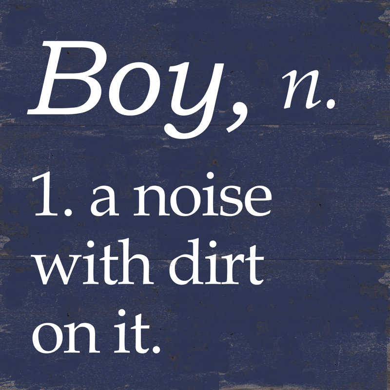 Boy A Noise With Dirt On It Dark Blue - Wrapped Canvas Print, 30cm H x 30cm W