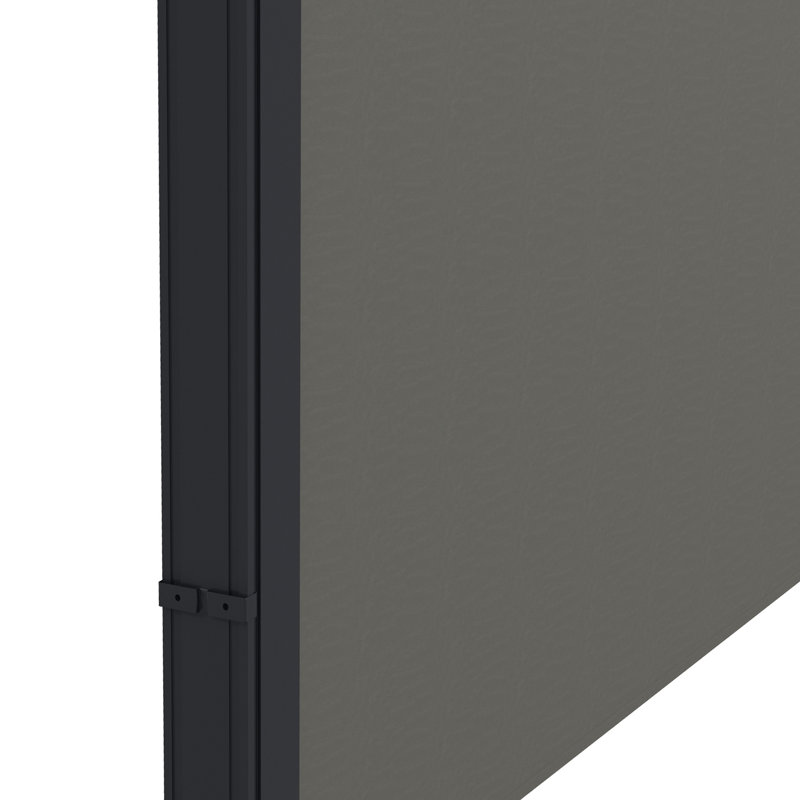 Clôture en métal gris, H 90,9 po x l 157,5 po