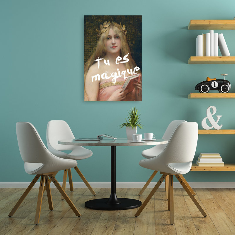Serene Goddess With Book Elegant Ethereal Serene Portrait Wall Art Print 1 Piece Wrapped Canvas Wall Art
