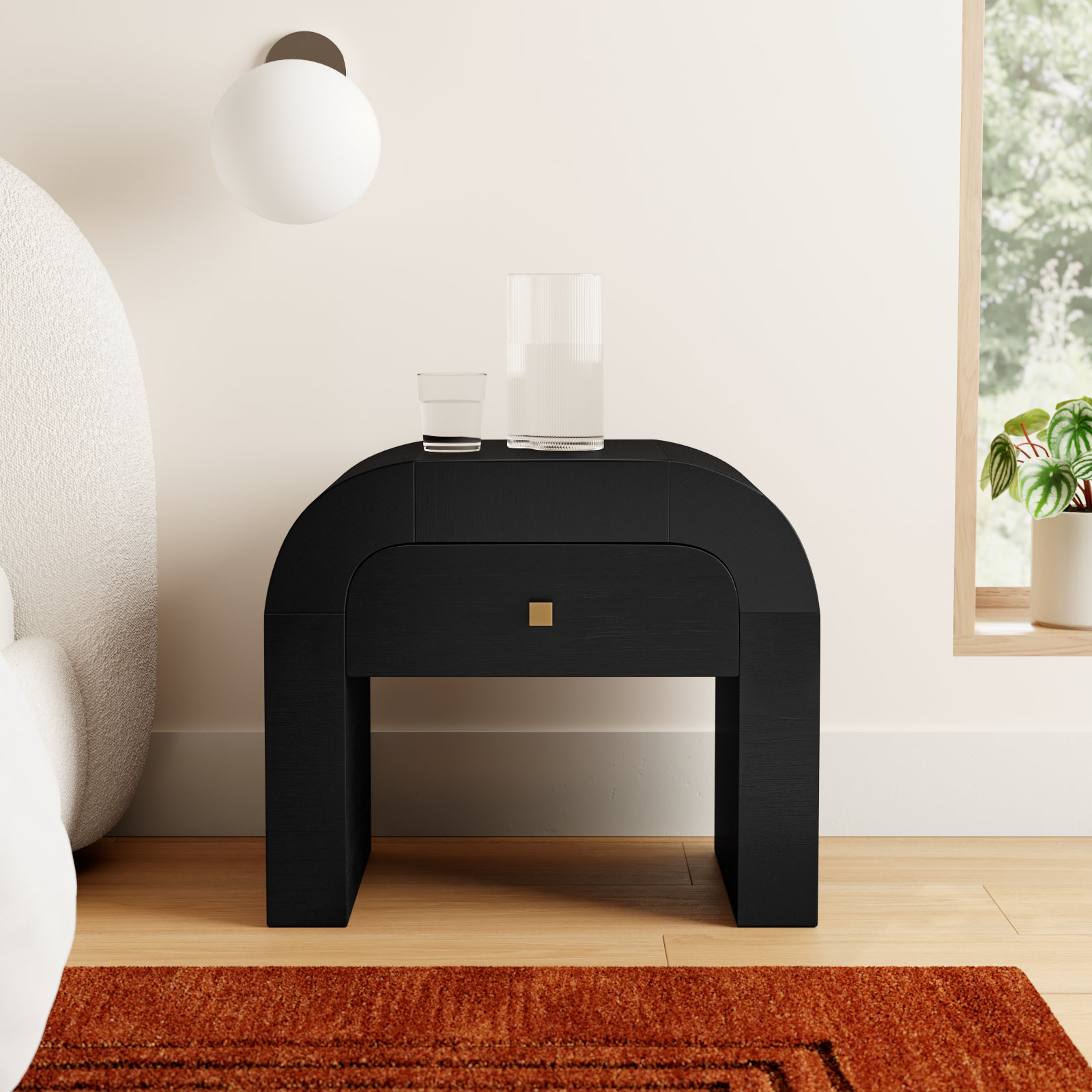 Baxley 1 - Drawer Nightstand, Black