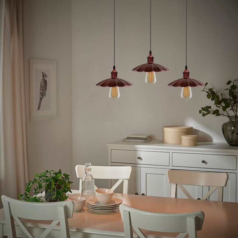 Rollo 3 - Light Rustic Red Kitchen Island Pendant