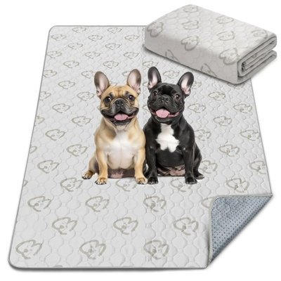 Protège-peluche lavable pour chiens, coussins de chiots avec super absorbant, spécialement conçu pour le parc pour chien 6 panneaux Rollick / HomePlus de 24 pouces, rectangulaire, 39 po x 63 po, kaki, par paquet