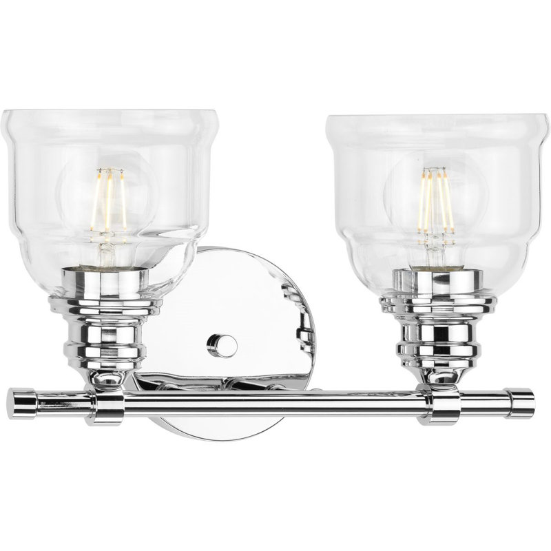 Ambrose 2-Light Polished Chrome Wall Sconce with Clear Glass Shades