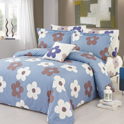 Ensemble de housse de couette réversible 3 pièces Isabelle Bleu