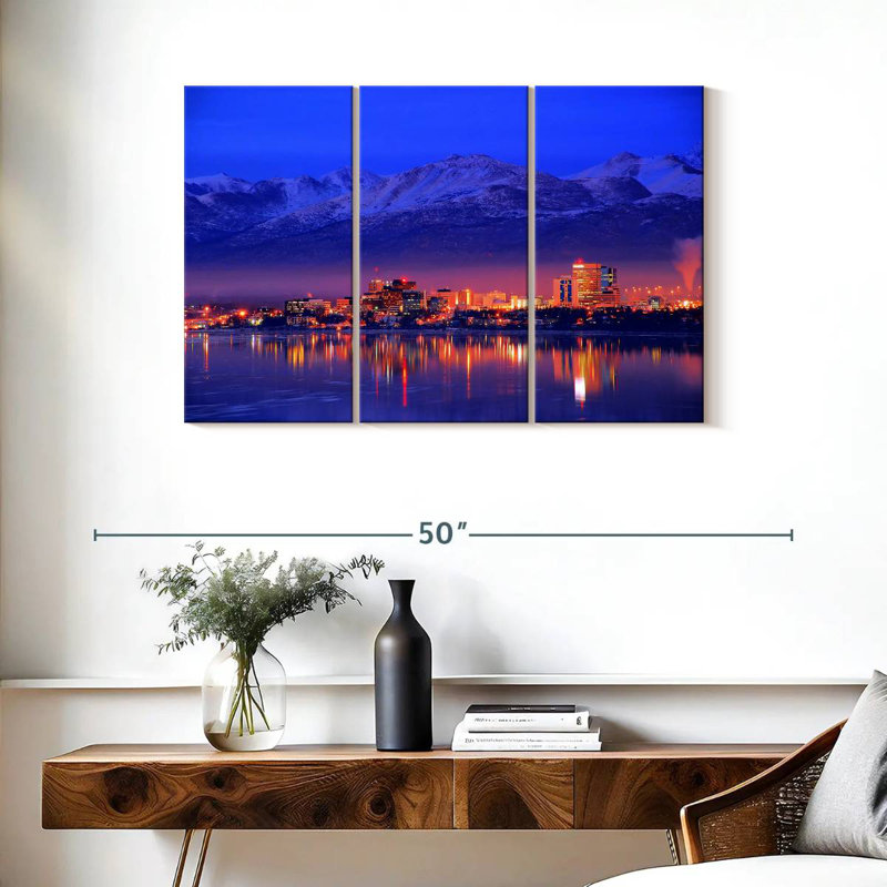 Nicci Anchorage At Night, 24" H x 38" W