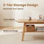 Table basse Mid-Century moderne avec coins arrondis et tablette de rangement-1271255410