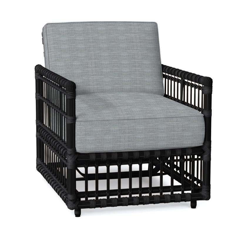 Newport Woven Spring Lounge - Onyx, Rollo Silver, Welt, Onyx
