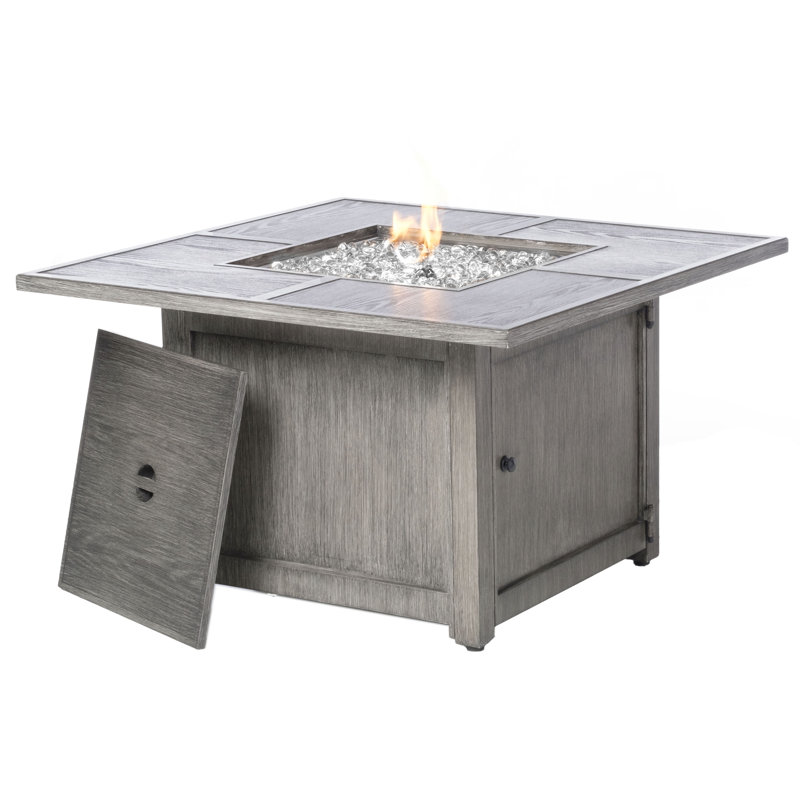Appomattox Square Aluminum Propane Smokeless Fire Pit Table with Hidden Fuel Tank