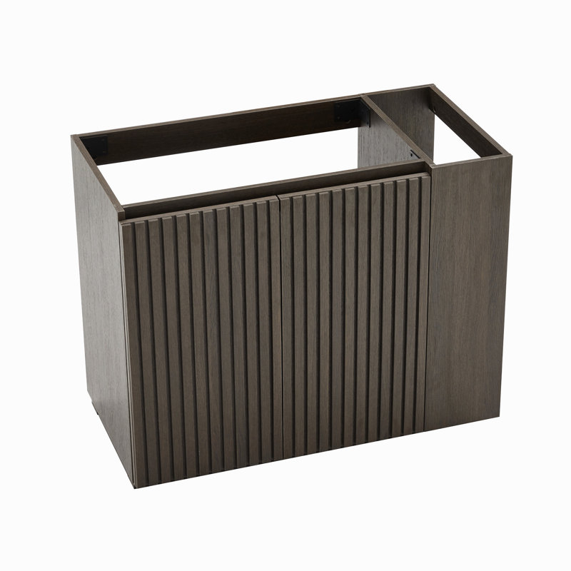 Meuble-lavabo flottant mural 36 po avec tiroirs noirs doux, meuble-lavabo mural flottant pour salle de bain moderne, pré-assemblé