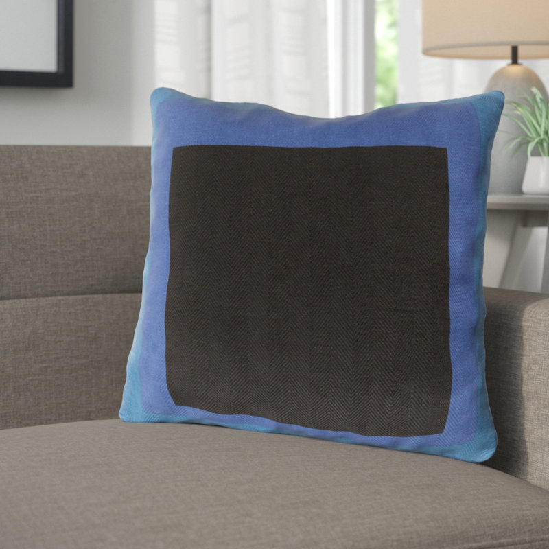 Ii Cotton Throw Pillow, Cobalt, 22" H x 22" W x 4" D, Down