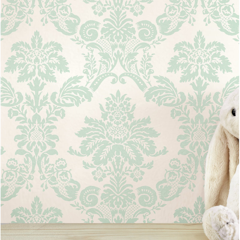 Rouleau de papier peint 33 pi x 20,5 po Burge, Bleu sarcelle
