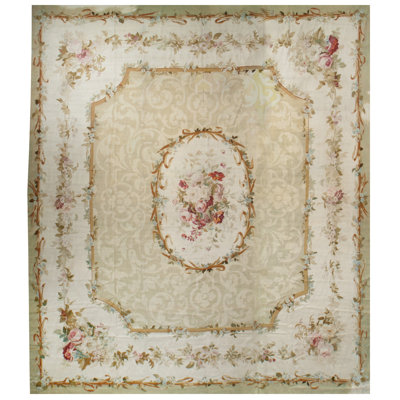 One-of-a-Kind 14' X 16' Before 1900 Wool Area Rug in