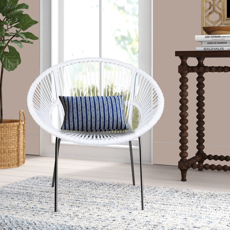 Chaise Boas Paradise Papasan, Blanc / noir
